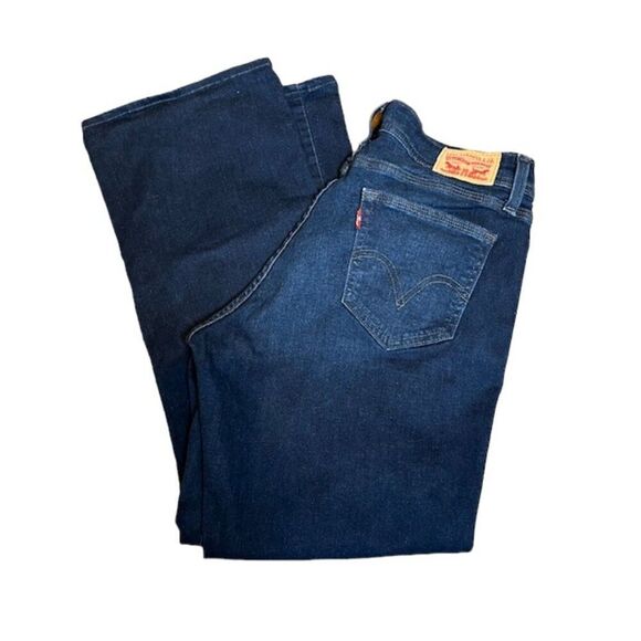 Levi's Women's 529 Curvy Boot Cut Jeans Darker Wash Lighter Thigh Seat Size 31 - Picture 1 of 9